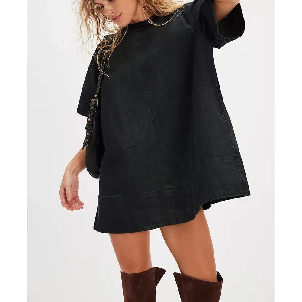 FREE PEOPLE Harlow Mini Dress / Anthracite - Picture 3 of 6